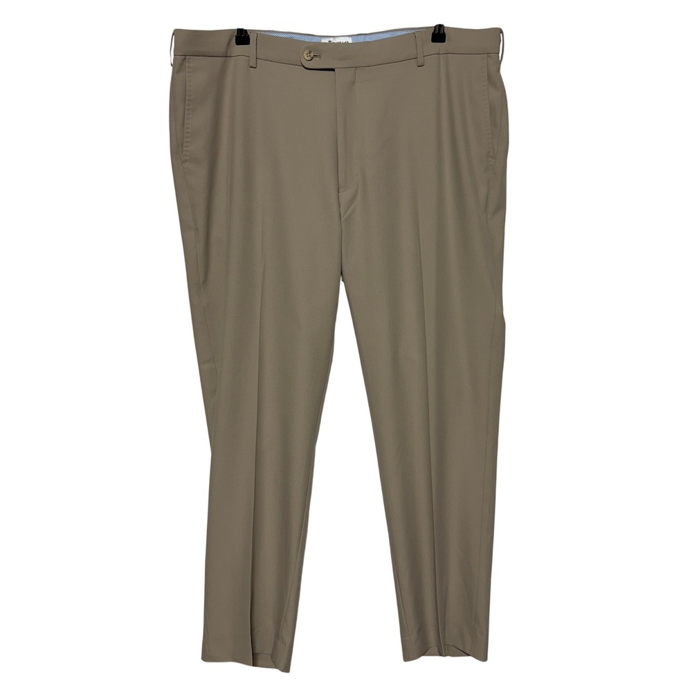 Peter Millar Pants Mens Measures 40x30 Tan‎ Golf Performance Hemmed Tag Sz 40x32